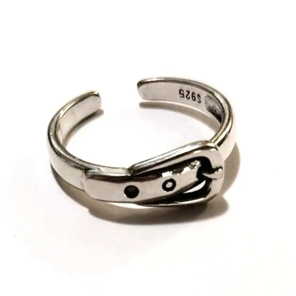 925 Sterling Silver Buckle Ring Belt Halloween Witch Leprechaun Thanksgiving